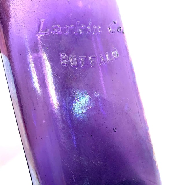 Early 20th Century Larkin Co. Amethyst Glass Bottle Art Nouveau For Sale In Louisville - Image 6 of 12