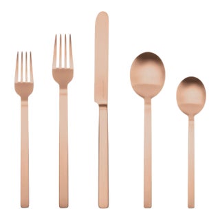 Mepra Stile 5-Piece Flatware Set, Ice Bronze For Sale