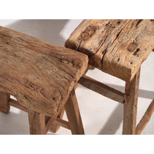 Antique Wooden Stools, 1900s, Set of 2 For Sale - Image 3 of 11