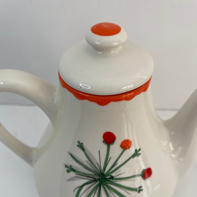 Ceramic Vintage Mancioli Painted Tea Pot For Sale - Image 7 of 12