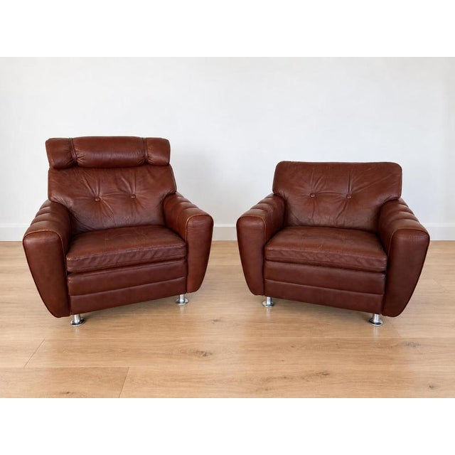 2000 - 2009 Vintage Burgundy Leather Lounge Chairs by Svend Skipper, Denmark For Sale - Image 5 of 11