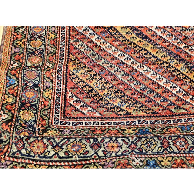 Antique Persian Senneh Area Rug, Hand-Knotted Wool, Hashtrang Allover Paisley Pattern, Red, Navy & Multicolor, 4x6 For Sale - Image 9 of 13