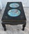 Wood Coffee Table Painted Black Lacquer Chinese Cloisonne Enamel Panels 36" For Sale - Image 9 of 12