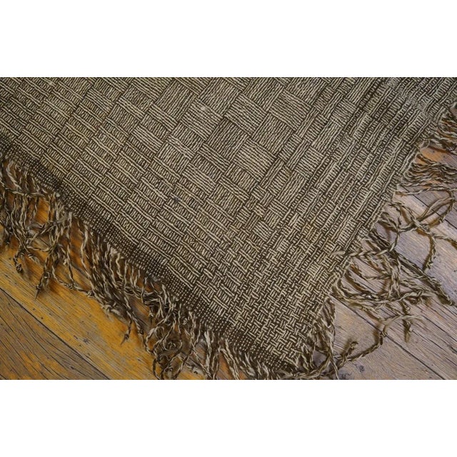 Textile 1920s Multi Geometric Modernist Antique Shawl Rug 5' 6'' X 5' 8'' Wool Knotted Carpet For Sale - Image 7 of 9