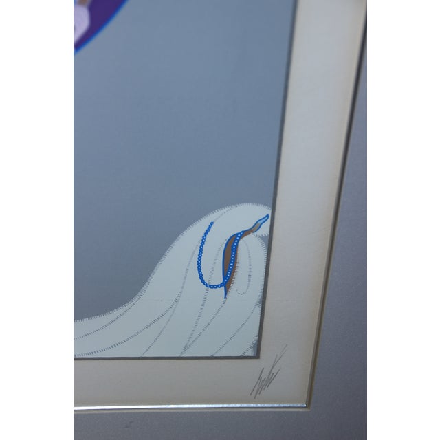 Late 20th Century Erte Signed Erte Serigraph 132/300 “Nature’s Vanity” Elegant Art Deco Frame Professionally Framed Gallery Tags For Sale - Image 5 of 17