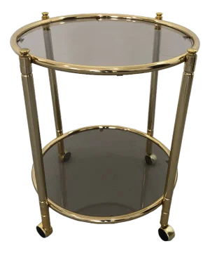 French Glass Bar Cart with Removable Tray, 1950s