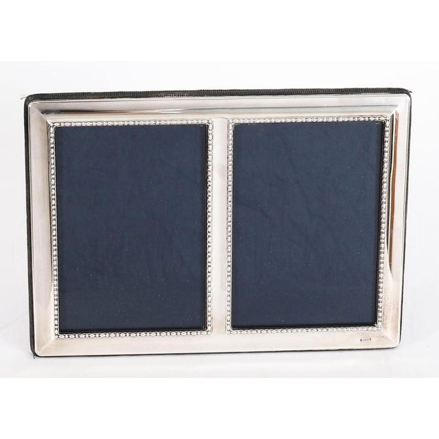 Metal Vintage Sterling Silver Rectangular Portrait Photo Frame attributed to Carrs, 1990s For Sale - Image 7 of 8