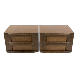 Brutalist Scandinavian MCM Mid Century Modern Oak Chests Drawers Nightstands Dresser For Sale