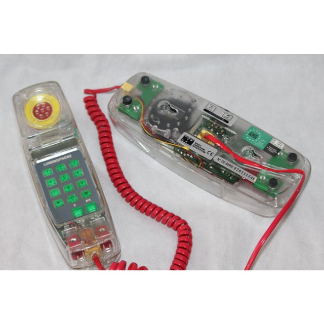 Vintage Clear Transparent Phone 1990s Duophone Land Line Home Phone Light Up See Through Skeleton Phone Retro telephone...