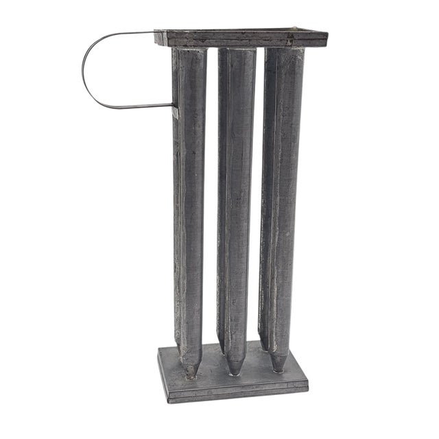 Silver Tin Six-Tube Candle Mold For Sale - Image 8 of 8