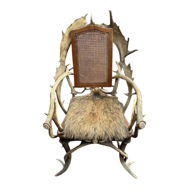 1940s Black Forest Antler Chair For Sale