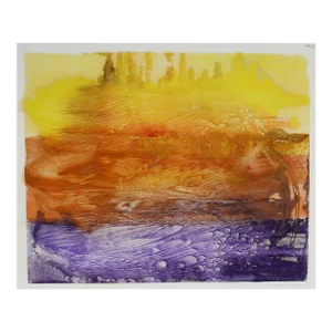Bright Color Block Abstract 20th Century Monotype