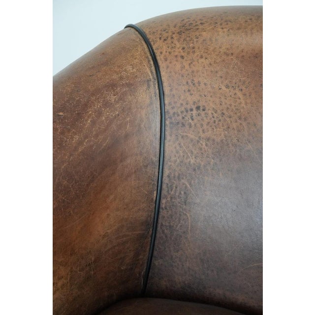 Vintage Club Chair in Sheepskin Leather For Sale - Image 12 of 13