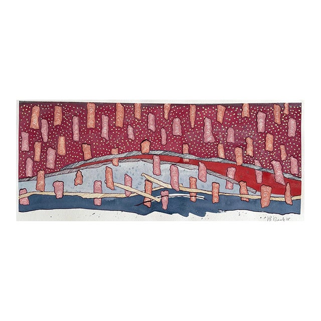 Barbara Beck Abstract Watercolor Painting on Paper 2008 - Signed/Dated For Sale