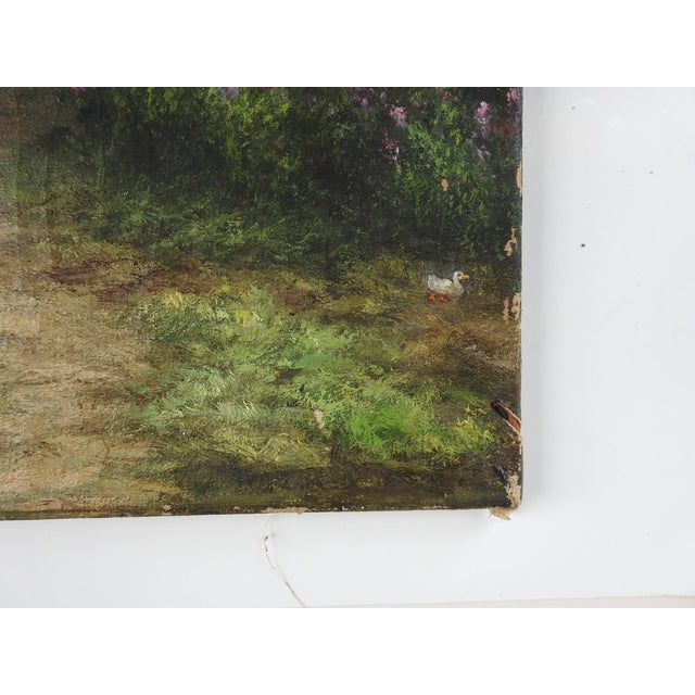 English Late 19th Century Romantic Secluded Cottage Painting For Sale - Image 3 of 5