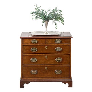 Early 18th Century Georgian Two Over Three Mahogany Chest of Drawers/Bedside For Sale