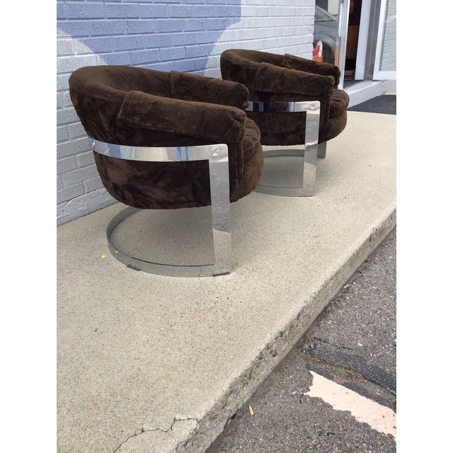 Milo Baughman Milo Baughman Style Tub Lounge Chairs, Pair, Circa 1970s For Sale - Image 4 of 12