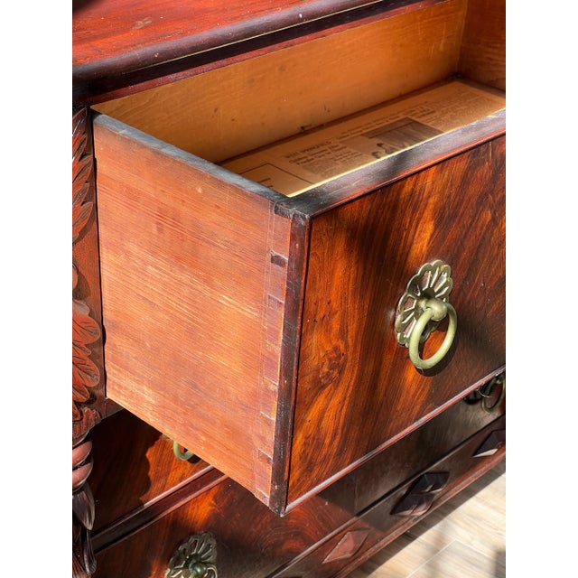 Antique Federal Period Three Drawer Chest With Gallery C. 1820 For Sale - Image 11 of 11