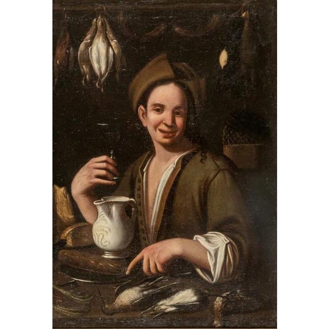 Baroque Francisco López Caro, FEMALE POULTERER, Oil on Canvas For Sale - Image 3 of 7