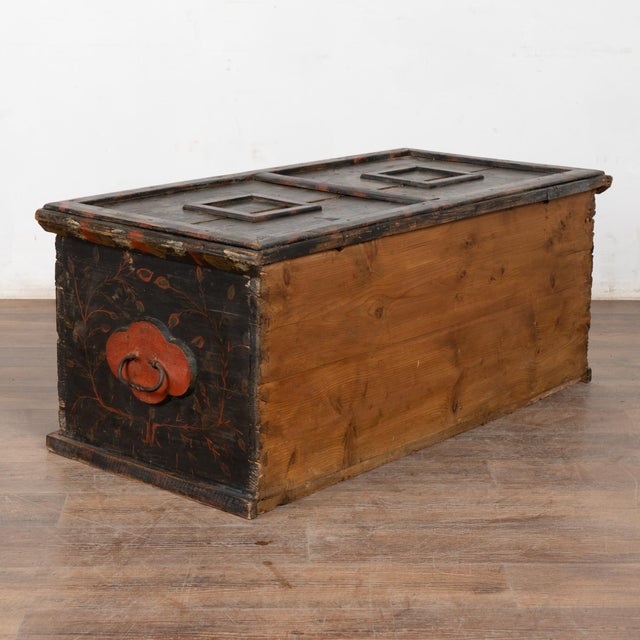 Original Painted Hungarian Flat-Top Trunk, Dated 1890 For Sale - Image 17 of 17