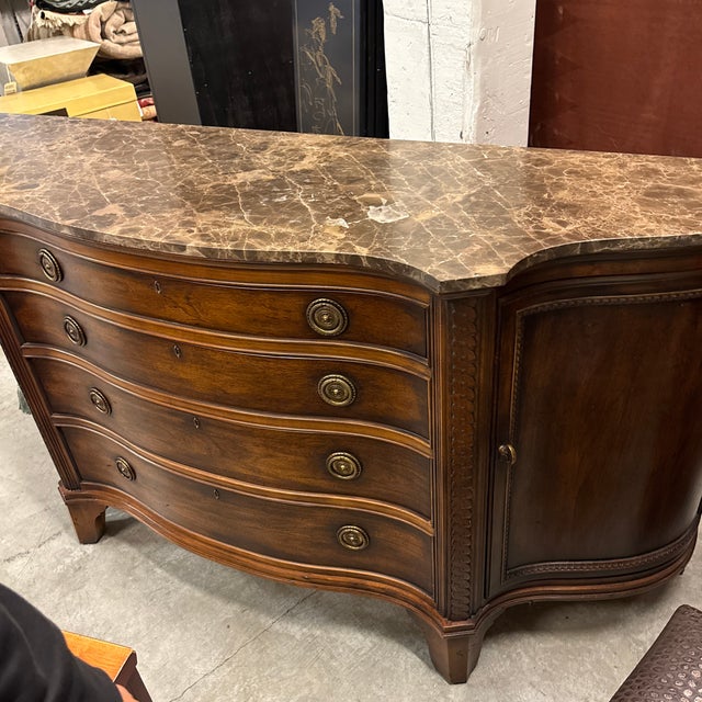 Century Furniture Marble-Top Serpentine Buffet For Sale - Image 12 of 12