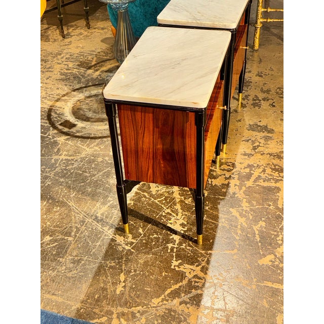 Pair of Italian Art Deco Style Palisander Side Tables For Sale - Image 11 of 12