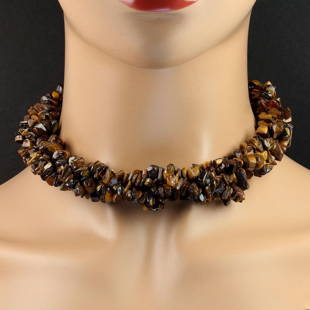 AJD Two Infinity Chatoyant Tiger's Eye Necklace For Sale - Image 4 of 5
