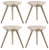 Set of 4 beige oak stools by lassen. Dimensions : h 48 x w 36 x l 55.5 cm. Materials : oak. In 1942 mogens lassen designed...