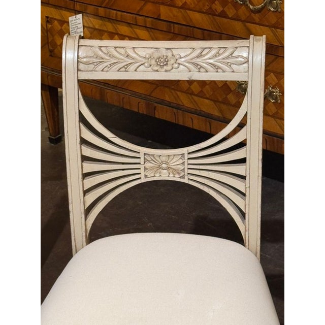 Traditional Pair of Early 20th C. Swedish Painted Side Chairs For Sale - Image 3 of 8