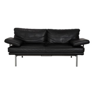 Black Leather Two-Seater Sofa with Manual Function from Walter Knoll For Sale