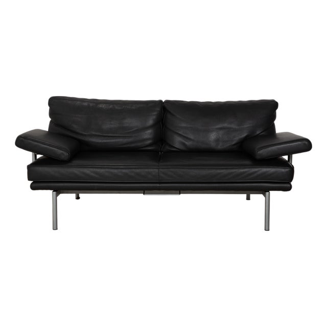 Black Leather Two-Seater Sofa with Manual Function from Walter Knoll For Sale