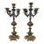 Pair Antique Ornate 1800's Patinated Gilt Bronze Marble Neoclassical Candelabras For Sale