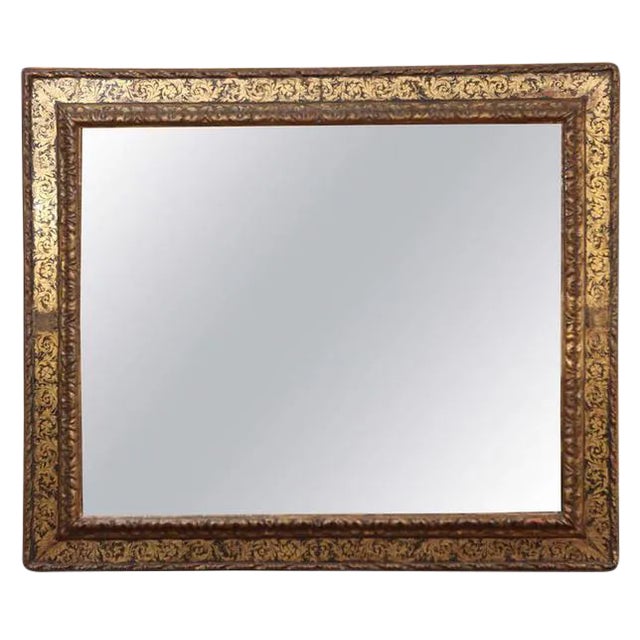17th C. Italian Gilt Decorated Mirror For Sale