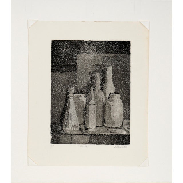 Black "Bottles" - Etching in Ink on Paper (Artist's Proof) by Doris Warner For Sale - Image 8 of 8