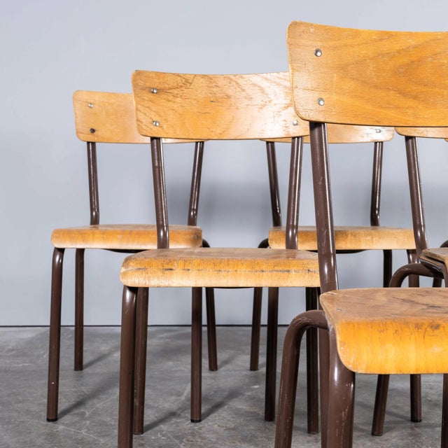 1960’s French Mullca Chocolate Frame Simple Stacking Dining Chairs – Good Quantities Available. One of our most favourite...