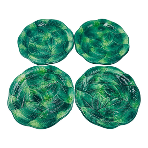 Vintage Leaf Italian Plates, Set of Four