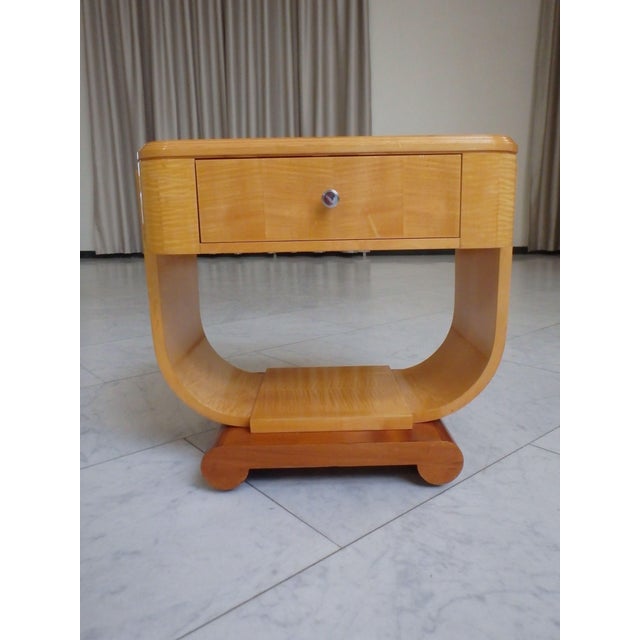 Side Table with One Drawer and U-Shaped Base, 1940s For Sale - Image 16 of 18