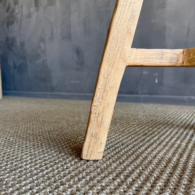 Vintage Elm Wood Chop Block Table #R55 For Sale In Los Angeles - Image 6 of 8