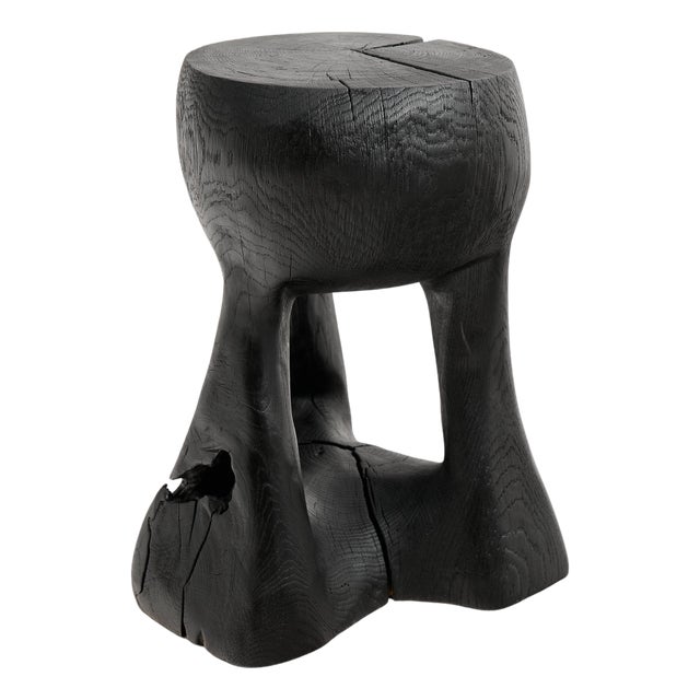 Rustic Sculptural Side Table by Logniture For Sale