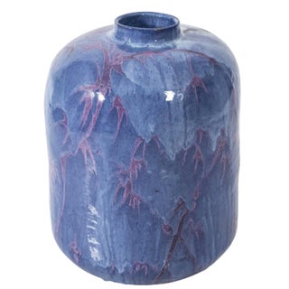 Large Blue Glaze Vase For Sale