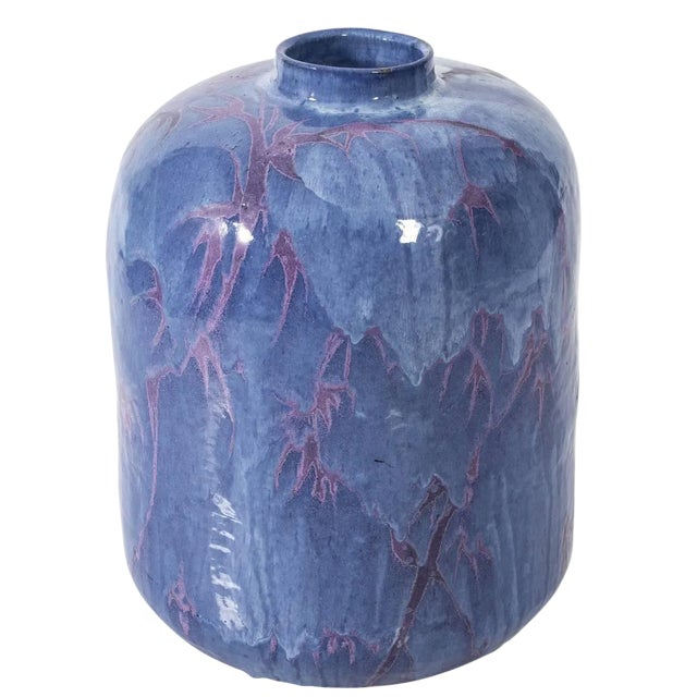 Large Blue Glaze Vase For Sale