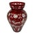 Bohemian Egermann Cut to Clear Ruby Red Glass Vase. Stag, Forest, Castle For Sale