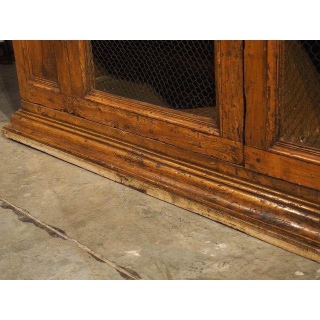 A Circa 1800 Tuscan Pine Bookcase With Wire Panels For Sale - Image 13 of 18