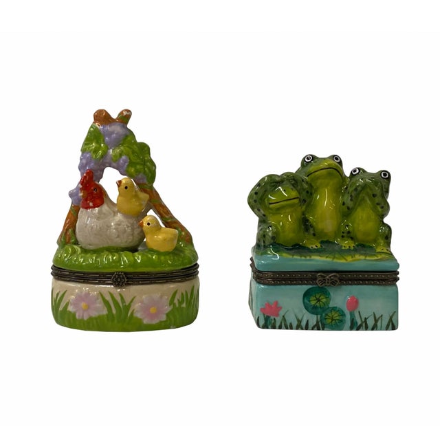 Contemporary Holiday Accent Theme Characters Shape Porcelain Small Box Containers For Sale - Image 3 of 6