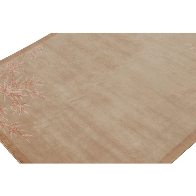 Rug & Kilim 2010s Rug & Kilim’s Chinese Style Art Deco Rug in Tones of Brown With Floral Patterns For Sale - Image 4 of 7