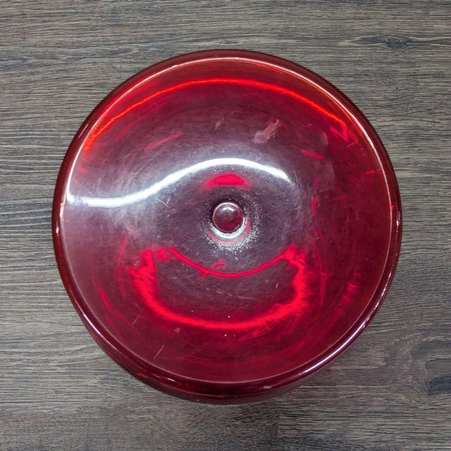 Modern Red Plastic Stool Attributed to Kartell For Sale - Image 3 of 4