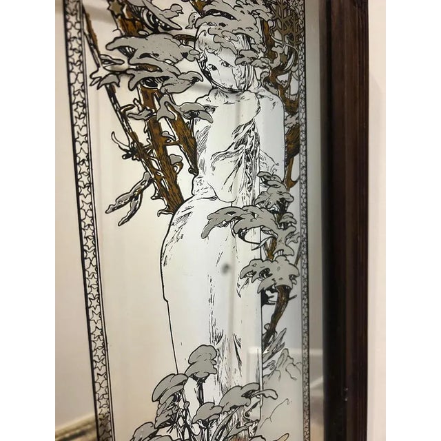 Mirror Model Winter by Alphonse Mucha, 1970s For Sale - Image 9 of 11
