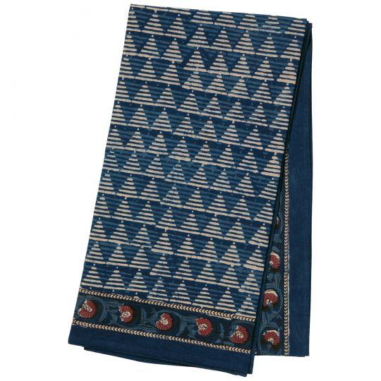 Textile Delta 4-Seat Indigo/Brick Red Tablecloth For Sale - Image 7 of 7