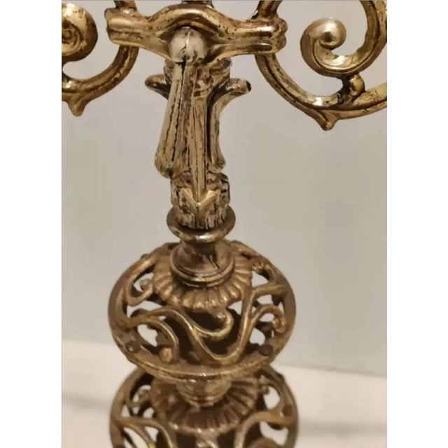 Gold 1960s Hollywood Regency Ornate Decorative Filigree Balance Scale For Sale - Image 8 of 12