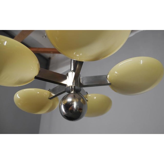 Art Deco Functionalist Nickel-Plated Chandelier, 1930s For Sale - Image 15 of 18